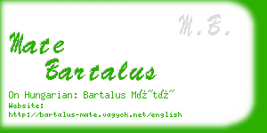 mate bartalus business card